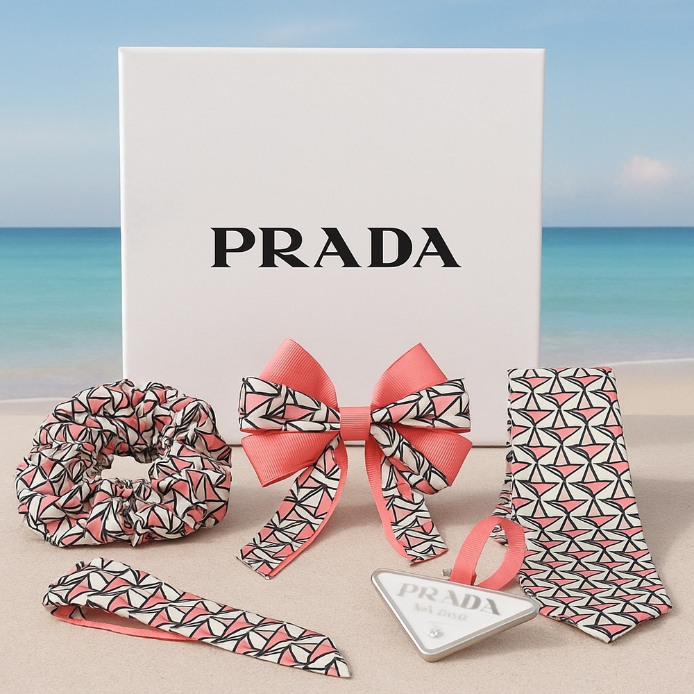 🎁Prada Dubai Catwalk Limited Edition Gift Set – Hair Accessories & Packaging